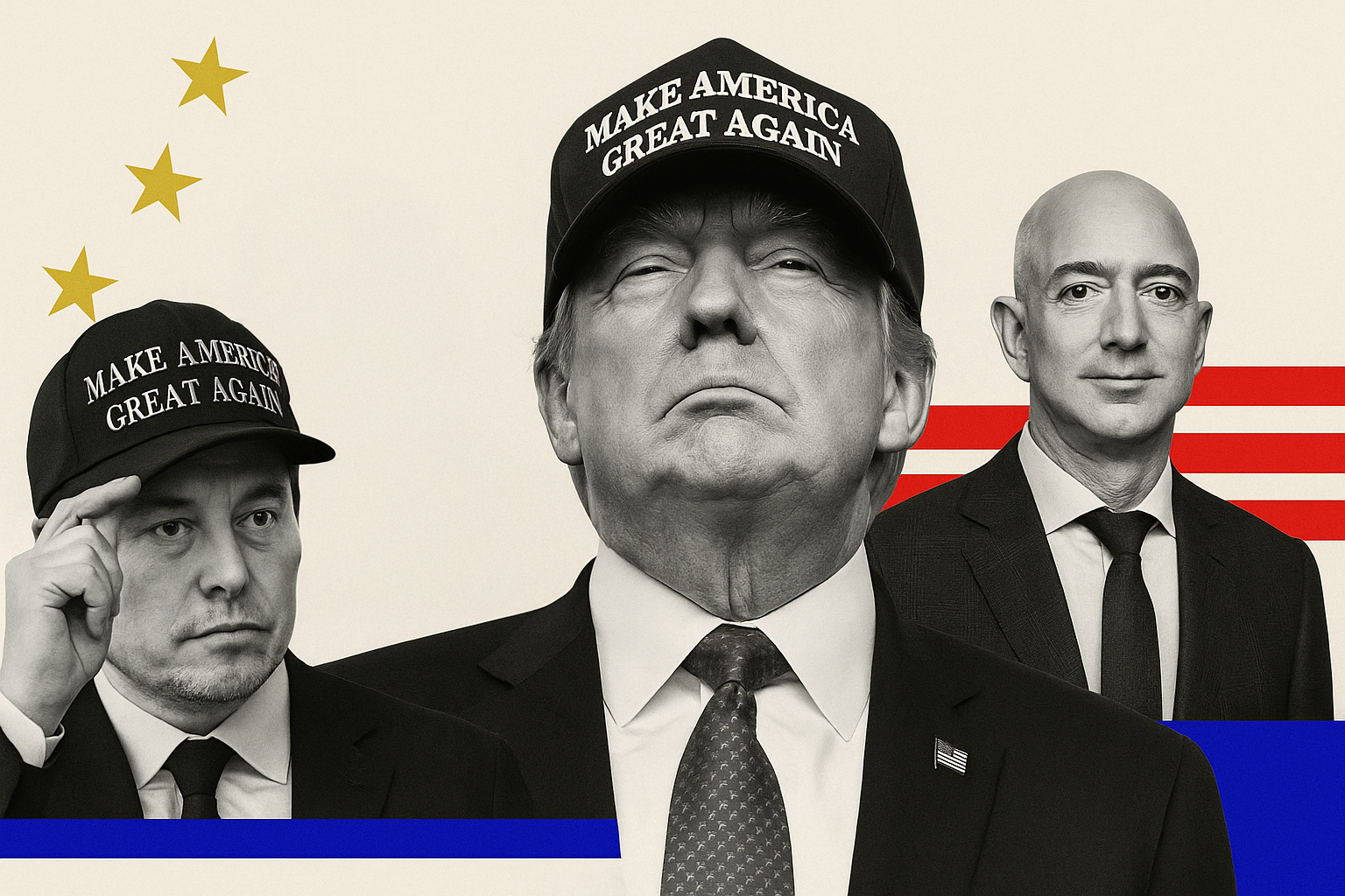 Jeff Bezos, Elon Musk et Trump : la lune de miel est-elle terminée ? Le choc des titans secoue la tech et la politique américaine !